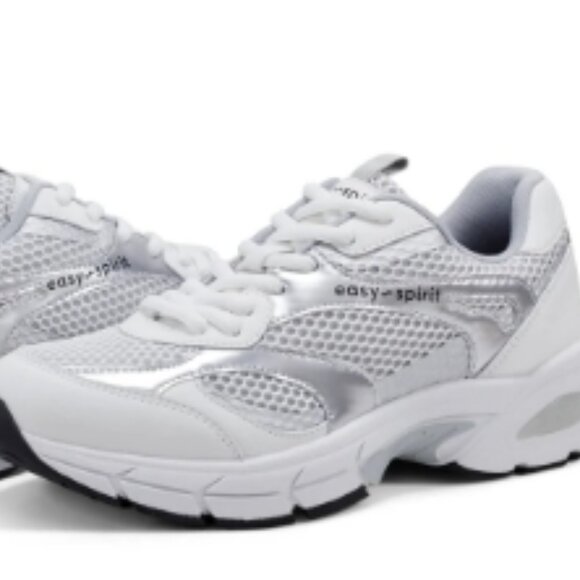 Easy Spirit/Barbeau Lace Up Walking Shoes/White/Silver/Size 7M - Picture 6 of 8